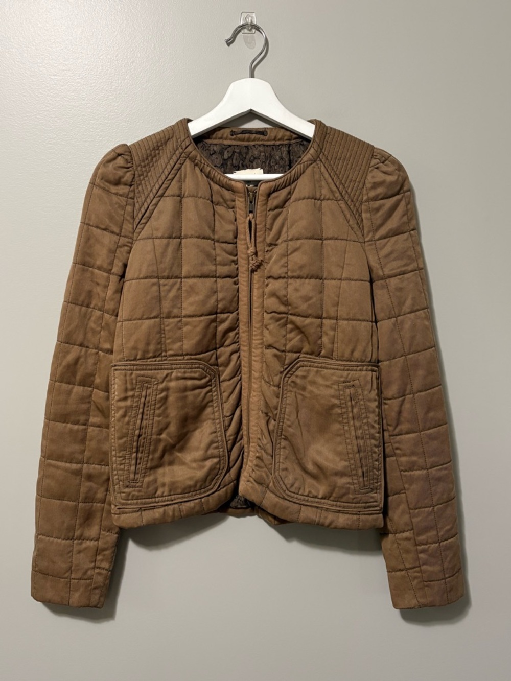 Aritzia Wilfred Dauphine Quilted Jacket Brown